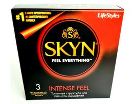 skyn - LIFESTYLES SKYN INTENSE, prezervatyvai, 3 vnt. - 1 nuotrauka
