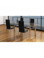 dirbtines odos kedes 4 - Valgomojo kėdė VLX Faux Leather 60570, juoda, 4 vnt. - 1 nuotrauka