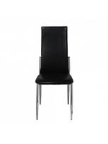 dirbtines odos kedes 4 - Valgomojo kėdė VLX Faux Leather 60570, juoda, 4 vnt. - 3 nuotrauka