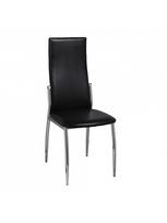 dirbtines odos kedes 4 - Valgomojo kėdė VLX Faux Leather 60570, juoda, 4 vnt. - 4 nuotrauka