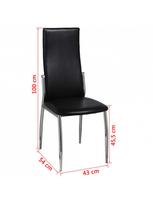 dirbtines odos kedes 4 - Valgomojo kėdė VLX Faux Leather 60570, juoda, 4 vnt. - 8 nuotrauka