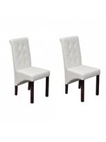 baltos kedes valgomojo - Valgomojo kėdė VLX Dining Chairs 60624, balta, 2 vnt. - 2 nuotrauka