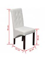 baltos kedes valgomojo - Valgomojo kėdė VLX Dining Chairs 60624, balta, 2 vnt. - 8 nuotrauka