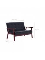 sofos dirbtines odos - Sofa VLX 2-Seater 248642, juoda, 67 x 113.5 x 73.5 cm - 4 nuotrauka