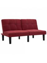raudona sofa - Sofa VLX 2-Seater Fabric 284756, raudona, 133 x 73 x 71 cm - 3 nuotrauka