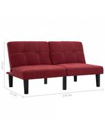 raudona sofa - Sofa VLX 2-Seater Fabric 284756, raudona, 133 x 73 x 71 cm - 10 nuotrauka
