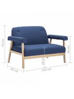 dviviete sofa - Sofa VLX 2-Seater 246649, mėlyna, 69 x 115 x 75 cm - 8 nuotrauka