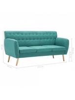 triviete sof - Sofa VLX 3-Seater 247128, žalia, 70 x 172 x 82 cm - 8 nuotrauka