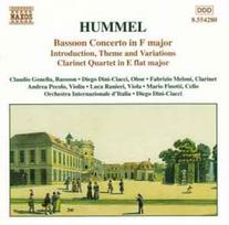 CD Hummel & Claudio Gonella & Diego Dini-Ciacci & Fabrizio Meloni & Andrea Pecolo & Luca Ranieri & Mario Finotti & Orchestra Internazionale d'Italia - Bassoon Concerto In F Major / Introduction, Theme And Variations / Clarinet Quartet In E Flat Major