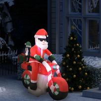 Pripučiamas Kalėdų Senelis ant motociklo LED IP44, 160cm