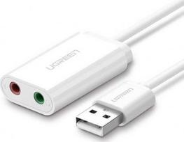 Ugreen US205 30143 USB 2.0 - 3,5 mm External Sound Adapter white