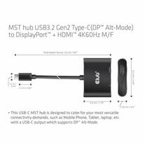 usb c displayport - Club 3D USB-C - DisplayPort/HDMI 4K@60Hz CSV-1552, juoda - 4 nuotrauka
