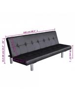sofos lovos oda - Sofa-lova VLX Artificial Leather 241722, juoda, 168 x 77 x 66 cm - 7 nuotrauka