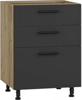 Apatinė virtuvinė spintelė Halmar Vento DS3-60/82, ąžuolo/antracito, 520 mm x 600 mm x 820 mm