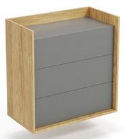 Komoda Halmar Mobius 3S, pilka/ąžuolo, 78 x 41 x 83 cm