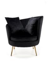 Fotelis Halmar Almond, juodas, 90 cm x 90 cm x 87 cm