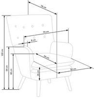 160 x 70 stalas - Fotelis Halmar Ravel, mėlynas, 70 cm x 78 cm x 100 cm - 11 nuotrauka