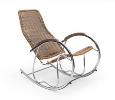 Fotelis Halmar Ben, rudas/chromo, 97 cm x 55 cm x 99 cm