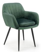 Fotelis Halmar Velvet K429, tamsiai žalia, 53 cm x 58 cm x 80 cm