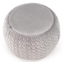 pufas pilkos - Pufas Halmar Bono, šviesiai pilka, 54 cm x 54 cm x 37 cm - 2 nuotrauka