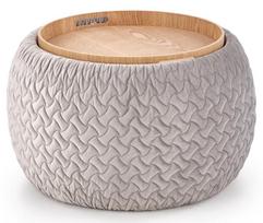 pufas pilkos - Pufas Halmar Bono, šviesiai pilka, 54 cm x 54 cm x 37 cm - 5 nuotrauka