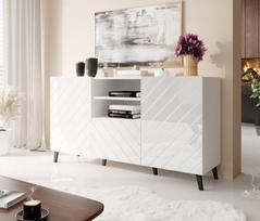 blizgi komodas - Komoda Halmar Abeto, balta, 150 x 41.6 x 82 cm - 3 nuotrauka