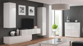 komoda 100 - Komoda Halmar Livo KM-100, balta, 29 x 100 x 100 cm - 2 nuotrauka