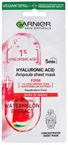 Garnier Hyaluronic Acis Ampoule Sheet Mask drėkinamoji lakštinė veido kaukė 1 vnt.