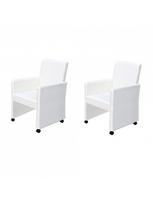 baltos kedes valgomojo - Valgomojo kėdė VLX Dining Chairs 60347, balta, 2 vnt. - 2 nuotrauka