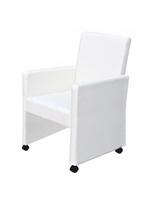 baltos kedes valgomojo - Valgomojo kėdė VLX Dining Chairs 60347, balta, 2 vnt. - 3 nuotrauka