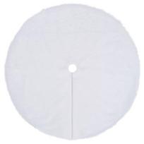 baltos kaledines eglutes - Kilimėlis po kalėdine eglute, baltas, 122cm, dirbtinis kailis - 2 nuotrauka
