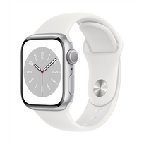 apple watch stainless - Apple Watch Series 8 GPS 41mm Silver Aluminium Case with White Sport Band - Regular - 1 nuotrauka