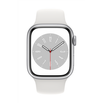 apple watch stainless - Apple Watch Series 8 GPS 41mm Silver Aluminium Case with White Sport Band - Regular - 3 nuotrauka