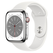 apple watch stainless - Apple Watch Series 8 GPS 41mm Silver Aluminium Case with White Sport Band - Regular - 4 nuotrauka