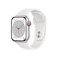 apple watch stainless - Apple Watch Series 8 GPS 41mm Silver Aluminium Case with White Sport Band - Regular - 5 nuotrauka