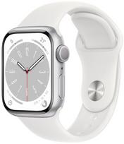 apple watch stainless - Apple Watch Series 8 GPS 41mm Silver Aluminium Case with White Sport Band - Regular - 6 nuotrauka