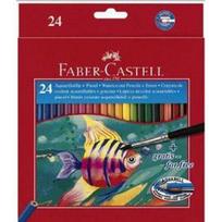 Akvareliniai pieštukai Faber-Castell FISH su teptuku, 24 sp.