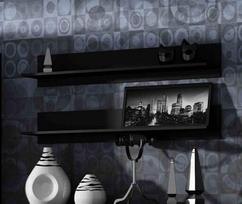 Sieninė lentyna Cama Meble Soho, juoda, 125 cm x 20 cm x 19 cm