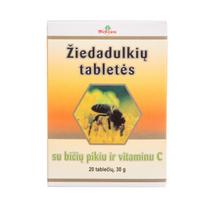 Žiedadulkių tabletės su bičių pikiu ir vitaminu C, N20