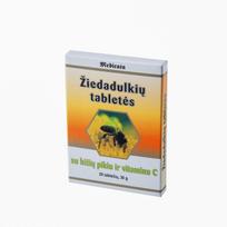 biciu ziedadulkes - Žiedadulkių tabletės su bičių pikiu ir vitaminu C, N20 - 2 nuotrauka