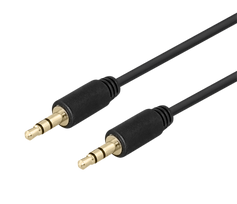 aux laidas - DELTACO garso, 3.5mm-3.5mm, 1.0m / 00180007 - 1 nuotrauka
