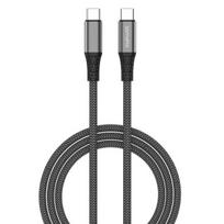 usb 100w laidas - 4SMARTS USB-C to USB-C PremiumCord, 100W, 1.5m, Black - 1 nuotrauka