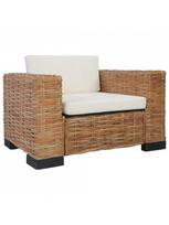 foteliai su kreslu - Fotelis VLX Natural Rattan 283081, rudas, 78 cm x 95 cm x 67 cm - 2 nuotrauka