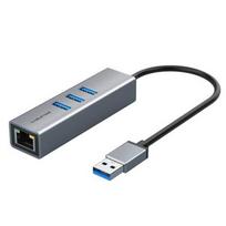 Premium adapteris USB 3.0 - USB 3.0 (3 Ports)   RJ45, 0.15m