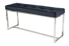 pufas juodas - Signal Meble Festina, mėlynas/chromo, 990 mm x 300 mm x 450 mm - 2 nuotrauka
