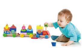zaislimis traukinys - Viga Pull Along Stacking Train 50089 - 3 nuotrauka