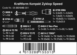 wera kompakt zyklop - 26 dalių  rinkinys WERA Kraftform Kompakt ZYKLOP - 25 nuotrauka