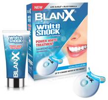 BLANX intensyviai balinanti dantų pasta WHITE SHOCK INTENSIVE WHITENING TREATMENT, 50 ml+LED kapa, 1 vnt.