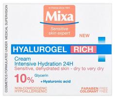 kremas mixa - Mixa Hyalurogel Rich Sensitive Skin Expert intensyviai drėkinantis veido kremas - 50 ml. - 2 nuotrauka