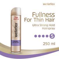 wellaflex lakas - Pilnumo suteikiantis plaukų lakas Wellaflex Fullness to Thin Ultra Strong Hold 250 ml - 2 nuotrauka